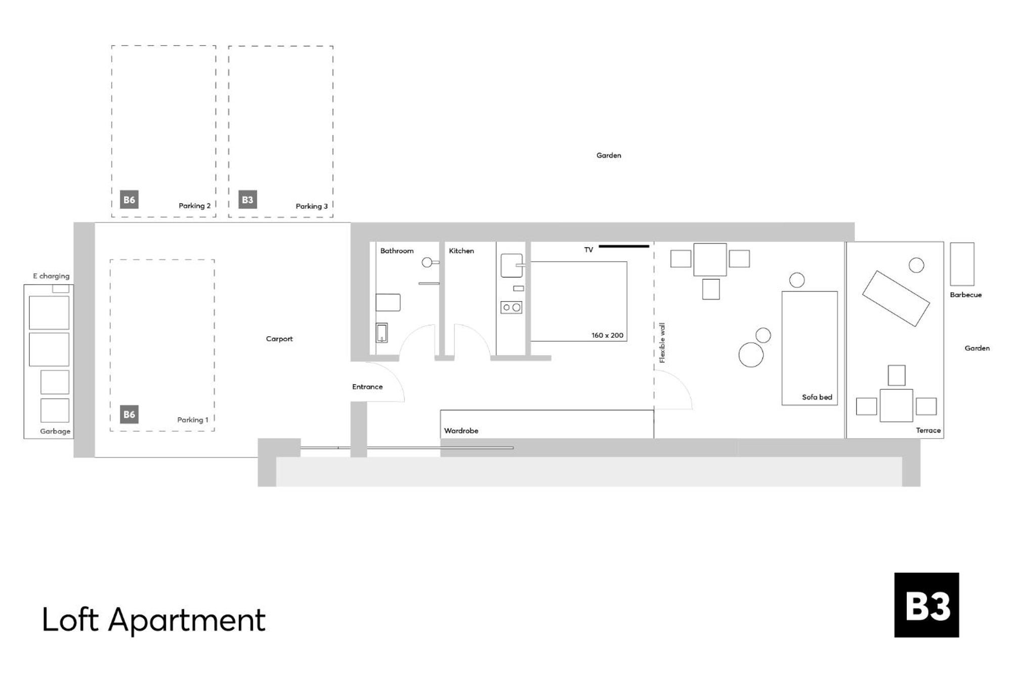 Apartment B3 - Loft Fuer 1-3 Personen,